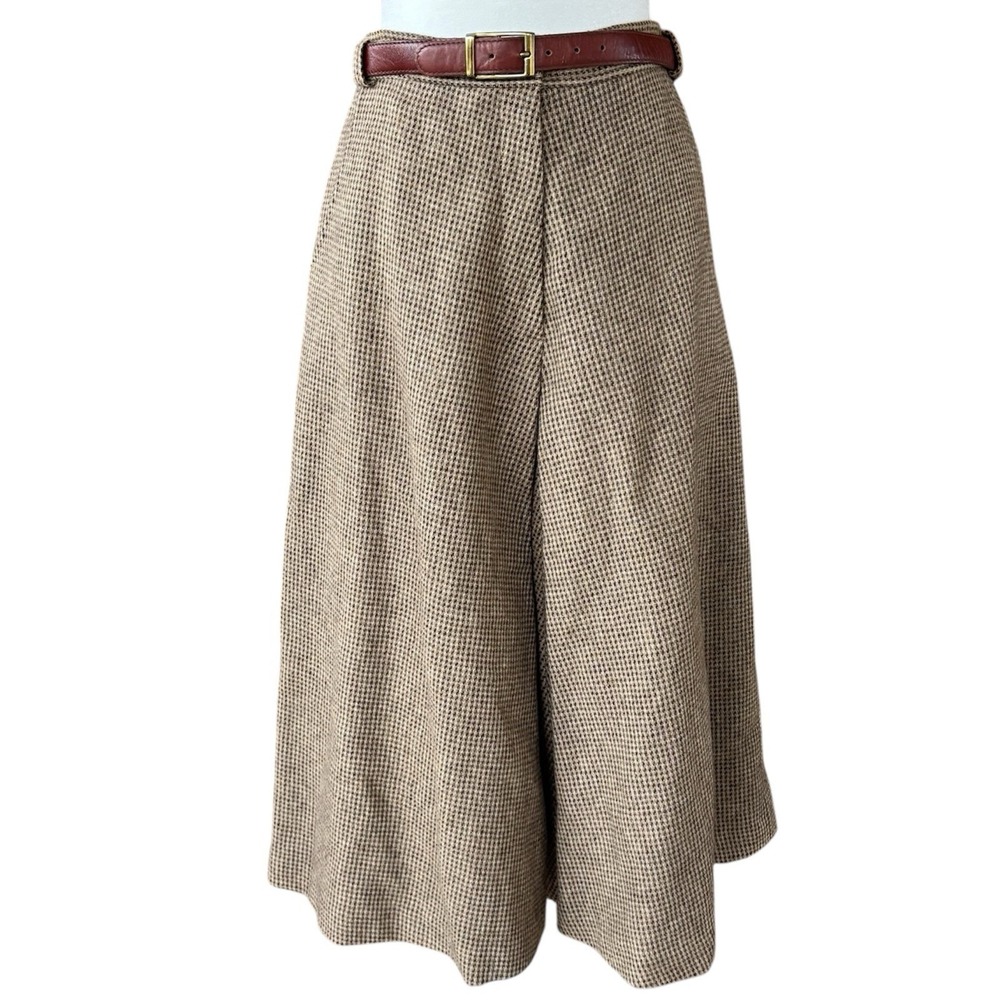 Anne Klein Brown Houndstooth Midi Skirt